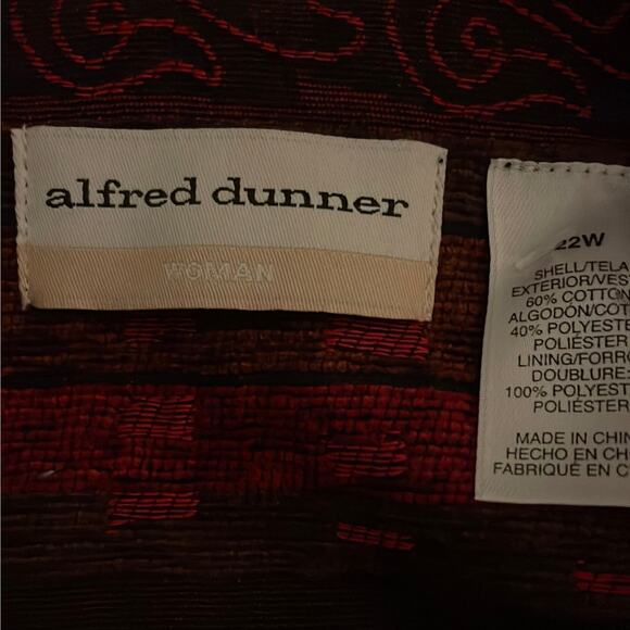 Alfred Dunner Size 22W Red Print Casual Jacket - Picture 6 of 6